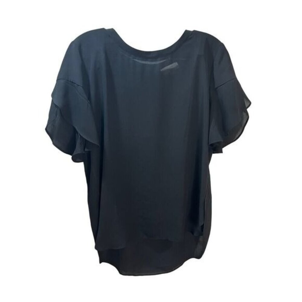 NEW Silk‎ Oversized Boxy Short-Sleeve Sheer Blouse Medium
